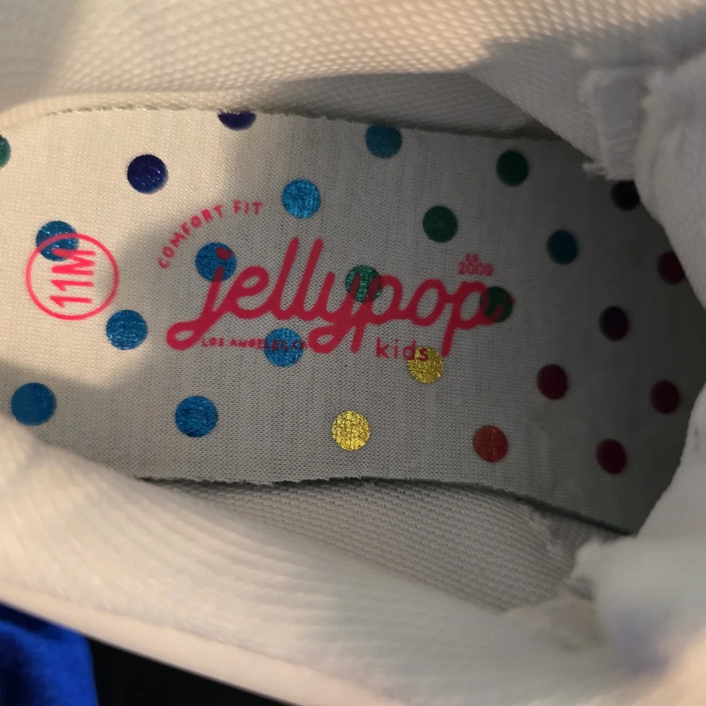 NWOT Jellypop Girl's Bluebird White/Silver Sneakers Size 11